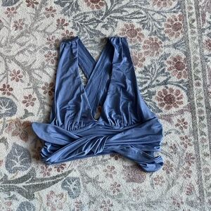 Urban Outfitters Cropped Periwinkle Tie Top, Size Small